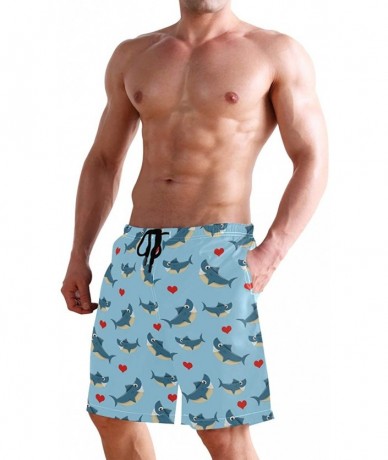 Board Shorts Men's Swim Trunks Wrestle Like You Mean It Quick Dry Beach Board Shorts with Pockets - Shark - CM18QOKLGRX $50.48