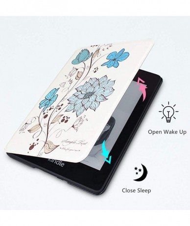 Sets Case Kindle Paperwhite 1 2 3 PU Plastic 360° Protective Flip Automatic Wake Up or Sleep Geometric Magnetic Cover 6 3 - C...