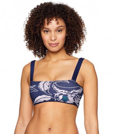 Tops Women's Dazzling Reversible Four Way Bikini Top Swimsuit - Blue Depth Solid - CX18EL6M4X6 $80.50