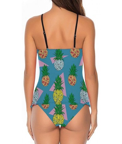 Rash Guards Digital Pineapple Vintage Two Piece Party Push Up Swimsuit Cheeky Classic Skirt for Womens - Style1 - CN19DI3KLER...