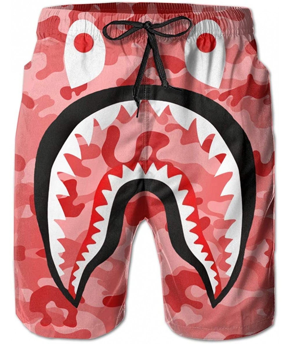 Board Shorts Bape Mens Swimming Shorts Fast Dry Summer Mesh Lining Beach Shorts with Drawsting Pocket - Bape5 - C1199OO8T9M $...