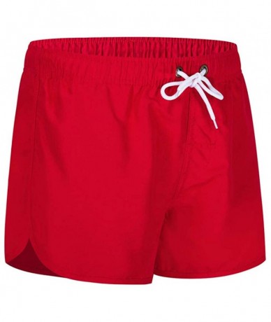 Racing Men's Spring and Summer Splicing Swimming Trousers and Beach Surfing Shorts - Red - CY18UKI8LUS $22.61