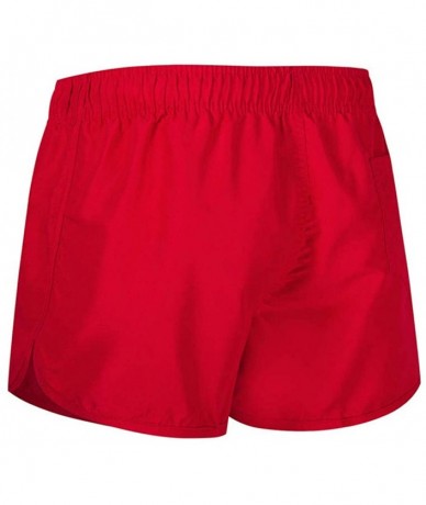 Racing Men's Spring and Summer Splicing Swimming Trousers and Beach Surfing Shorts - Red - CY18UKI8LUS $22.61