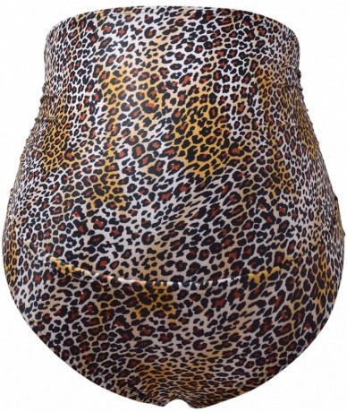 Bottoms Maternity Swimsuits Bottoms High Waisted Bikini Bottom Swimwear Briefs - Leopard Print - C91970K69WW $37.78