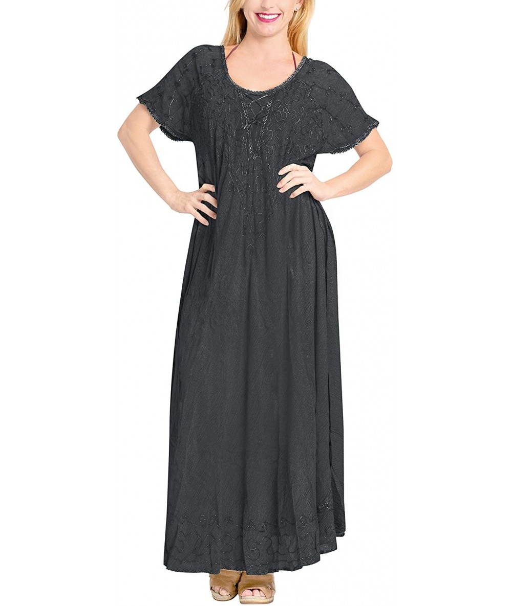 Cover-Ups Women's Plus Size Summer Casual Tube Dress Beach Cover Up Hand Tie Dye - Grey_a227 - CB18EEK0X86 $42.28