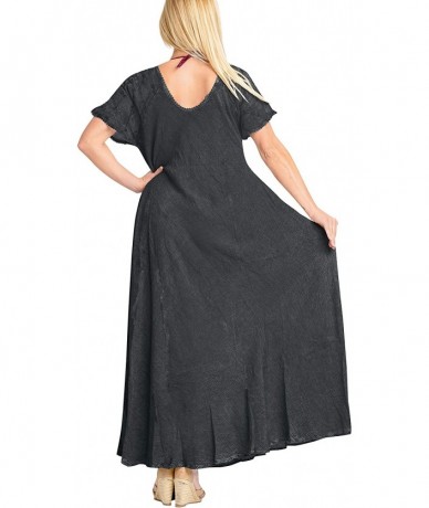 Cover-Ups Women's Plus Size Summer Casual Tube Dress Beach Cover Up Hand Tie Dye - Grey_a227 - CB18EEK0X86 $42.28