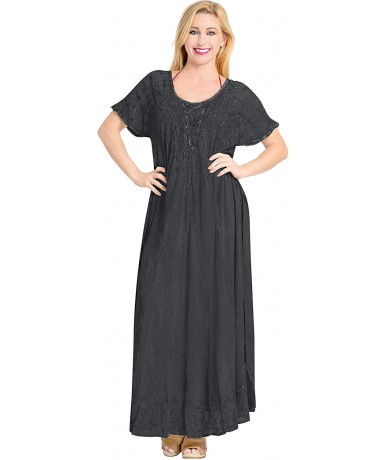 Cover-Ups Women's Plus Size Summer Casual Tube Dress Beach Cover Up Hand Tie Dye - Grey_a227 - CB18EEK0X86 $42.28