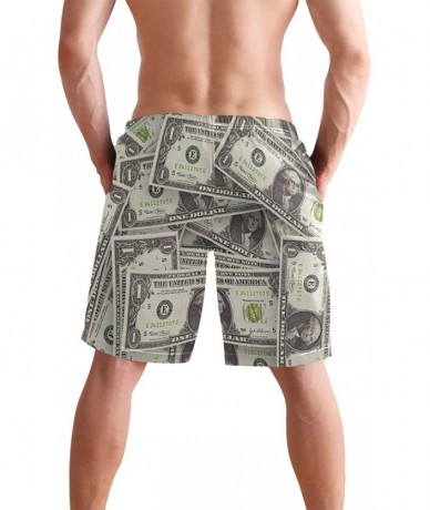 Trunks French Fries Men's Swim Trunks Beach Shorts with Pockets - Cool Usa Money Dollars Design - CG18Q2RANG3 $49.33