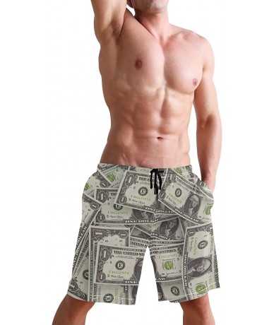 Trunks French Fries Men's Swim Trunks Beach Shorts with Pockets - Cool Usa Money Dollars Design - CG18Q2RANG3 $49.33