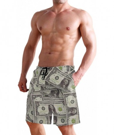 Trunks French Fries Men's Swim Trunks Beach Shorts with Pockets - Cool Usa Money Dollars Design - CG18Q2RANG3 $49.33