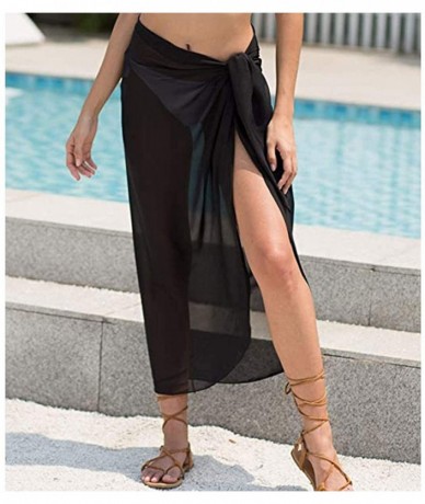 Cover-Ups Women Beach Sarong Wrap Swimsuit Cover Ups Swimwear Skirt - Chiffon Pareo Bathing Suit Skirt Bikini Short Long Cove...