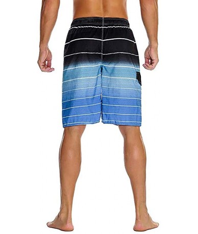 Trunks Mens Swim Trunks- Quick Dry Water Sports Surf Board Beach Short with Mesh Lining - Blue - CA18R0KUIQG $33.46