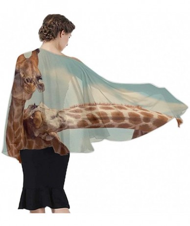 Cover-Ups Women Chiffon Scarf Shawl Wrap Sunscreen Beach Swimsuit Bikini Cover Up - Giraffe Lover Friends - CG190HKD5E0 $44.97