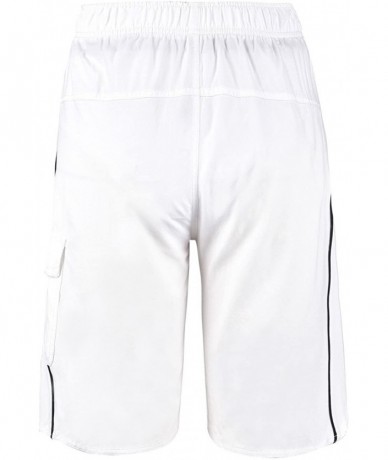 Board Shorts Men's Beachwear Swim Trunks Quick Dry Zipper Pockets with Lining - White - CW183NN8HKO $37.52