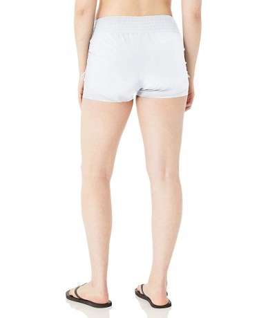 Board Shorts Women's Solid Layerd Short Swimsuit Bottom - Sport Beach Solids White - CO12O41TOND $87.09