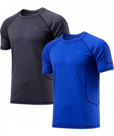 Rash Guards 1 or 2 Pack Men's Rashguard Swim Shirts- UPF 50+ Loose-Fit Short Sleeve Shirt- UV Cool Dry fit Athletic Water Shi...