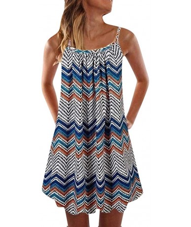 Cover-Ups Women's Solid Midi T-Shirt Sundress - Z3-blue - CL19CDSCHEE $22.47