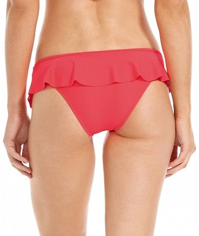 Bottoms Women's Smoothies Lily Solid Mid Coverage Ruffle Bikini Bottom Swimsuit - Diva - C0186UIY452 $30.05