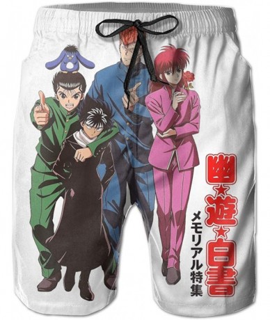 Board Shorts Anime Yu Yu Hakusho Teens Quick Dry Beach Boardshorts Surf Swim Trunk - Anime Yu Yu Hakusho - C9197CGC4EL $49.86