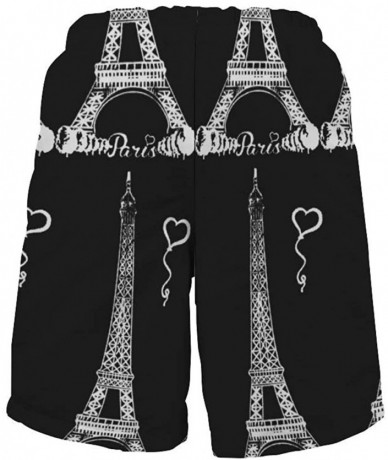 Board Shorts Men Quick Dry Swim Trunks Breathable Beach Board Shorts with Mesh Lining - Paris Eiffel Tower - CY199SCM2EH $62.45