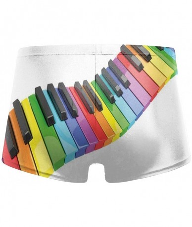 Board Shorts Men's Music Vibrant Colored Piano Keyboard Wave Musician Arts Swimsuits Quick Dry Boxer Shorts - Black - C218W7O...