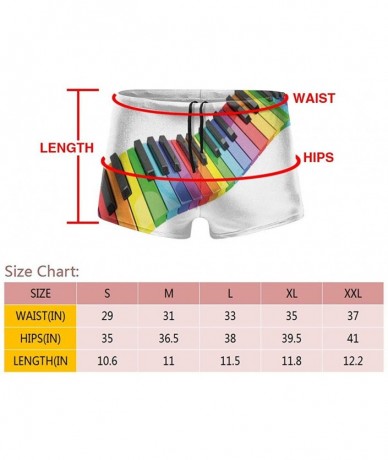 Board Shorts Men's Music Vibrant Colored Piano Keyboard Wave Musician Arts Swimsuits Quick Dry Boxer Shorts - Black - C218W7O...