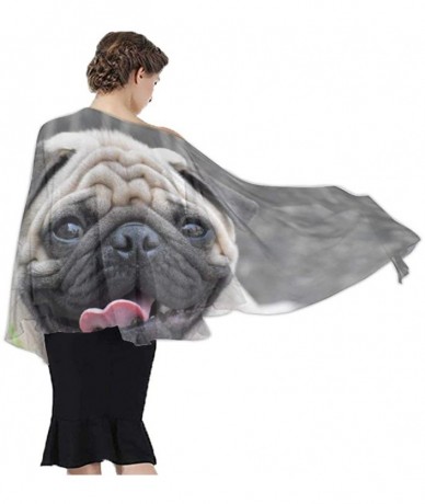 Cover-Ups Women Fashion Shawl Wrap Summer Vacation Beach Towels Swimsuit Cover Up - Funny Pug Dog - CQ190HK0DR9 $45.21