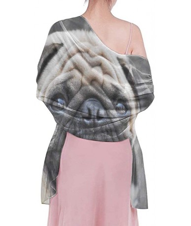 Cover-Ups Women Fashion Shawl Wrap Summer Vacation Beach Towels Swimsuit Cover Up - Funny Pug Dog - CQ190HK0DR9 $45.21