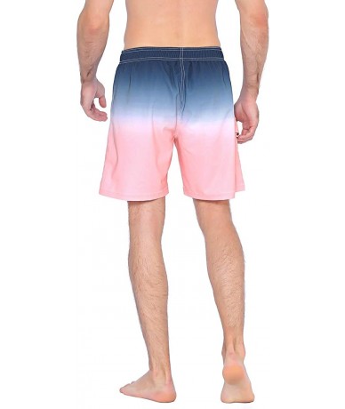 Trunks Men's Swim Trunks Classical Volley Board Shorts Colorful Pattern with Mesh Lining - Blue&pink-247 - CN18U6E0D2U $36.34