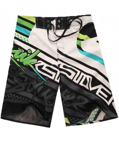 Board Shorts Beach Surf Shorts Fast Dry Beach Pants Men Swimming Shorts Printing - 9 - CD18R6SILGI $47.24