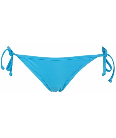 Tankinis Women's Sexy Low Cut Bikini Bottom Tie Sides Thongs Cheeky Booty T-Back Ladies Swimsuit - Blue - CX183KX7SCW $23.86