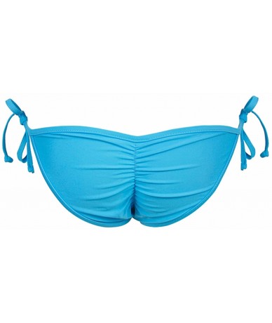 Tankinis Women's Sexy Low Cut Bikini Bottom Tie Sides Thongs Cheeky Booty T-Back Ladies Swimsuit - Blue - CX183KX7SCW $23.86