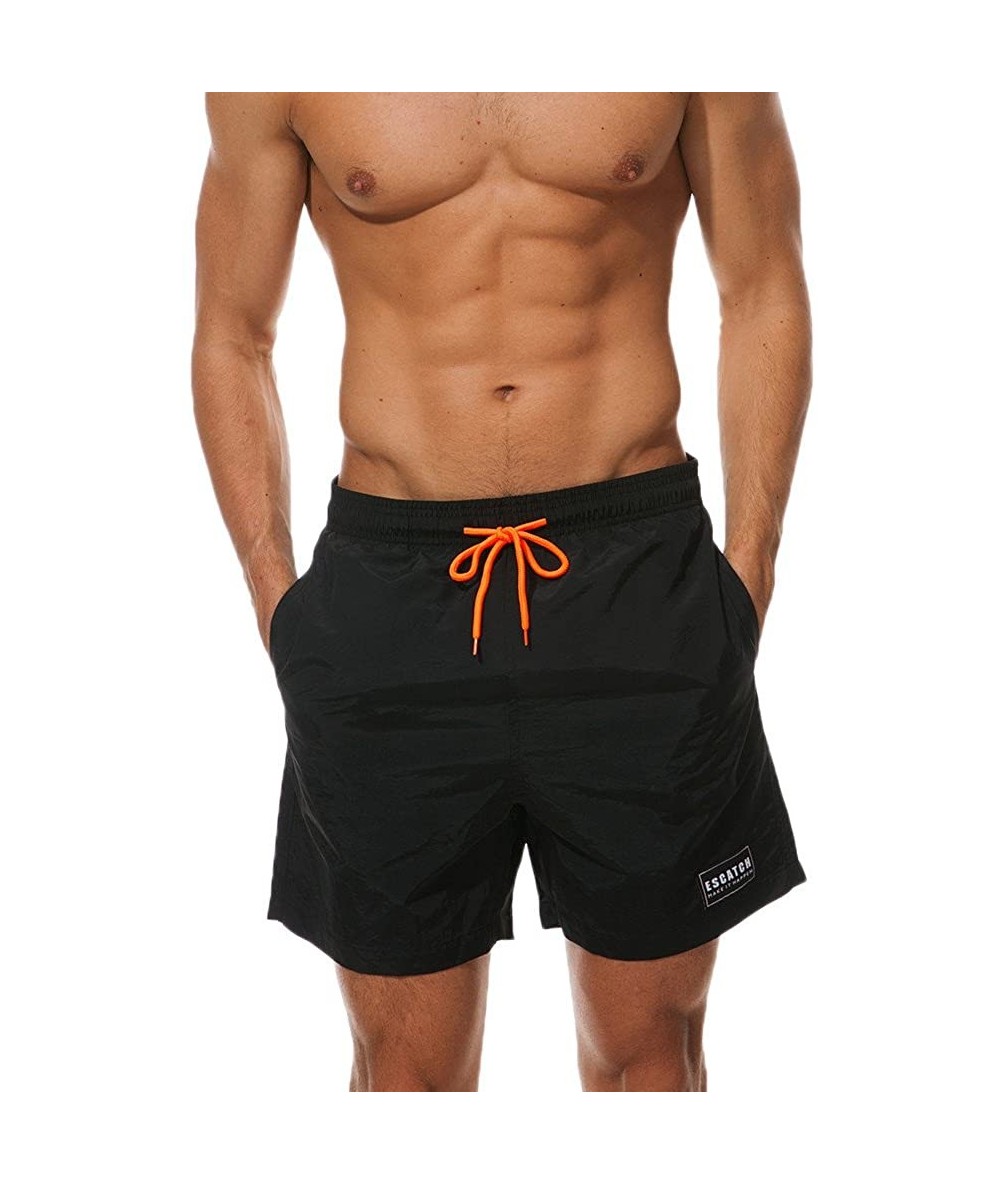 Board Shorts Men's Swim Trunks Quick Dry Beach Shorts with Pockets Waistband with Drawstring by Alalaso - Black - CV18S4CX2XN...