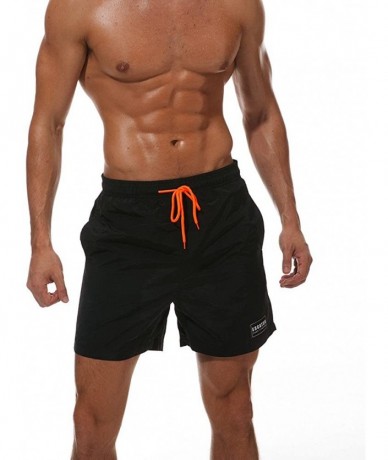 Board Shorts Men's Swim Trunks Quick Dry Beach Shorts with Pockets Waistband with Drawstring by Alalaso - Black - CV18S4CX2XN...