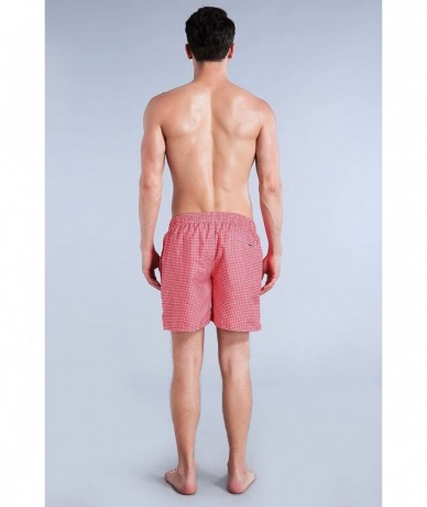 Briefs Men's Swim Trunk - Plaid Red - CP184KI76Q4 $26.93