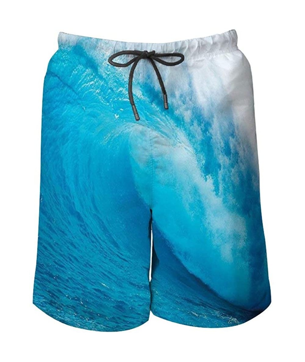 Board Shorts Men Quick Dry Swim Trunks Breathable Beach Board Shorts with Mesh Lining - Ocean Wavy Ocean Adventurous Surfing ...