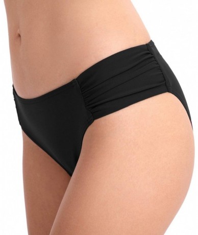 Tankinis Women's Ruched Bikini Bottom Triangle Swim Shorts Swimsuit Tankini Briefs - Black - CA18R67IEMS $30.22