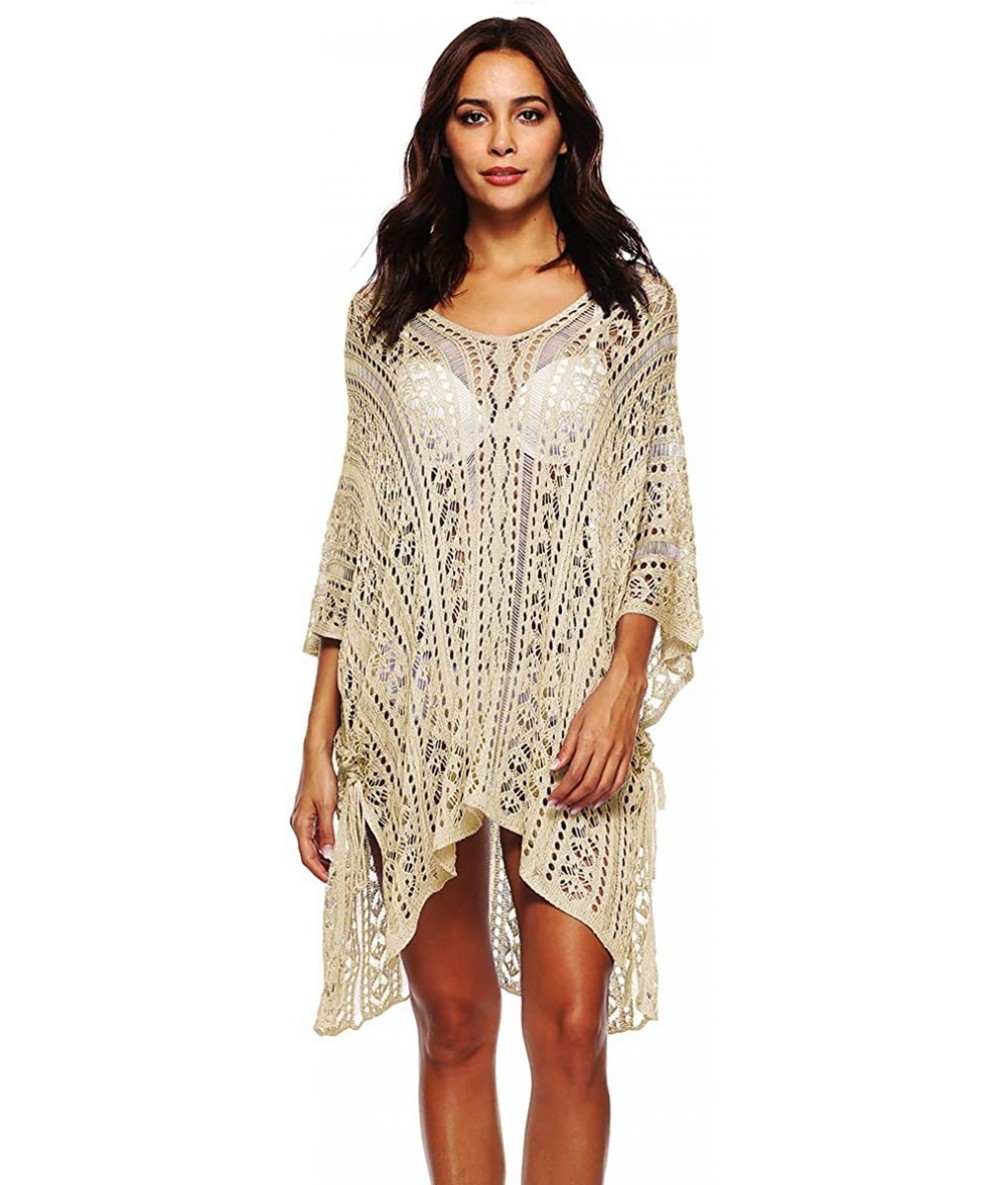 Cover-Ups Women's Swimsuit Cover-Up Summer Beach Hollow Out Cover Up - Apricot - CK18SN4OQC6 $55.52