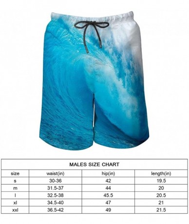 Board Shorts Men Quick Dry Swim Trunks Breathable Beach Board Shorts with Mesh Lining - Ocean Wavy Ocean Adventurous Surfing ...