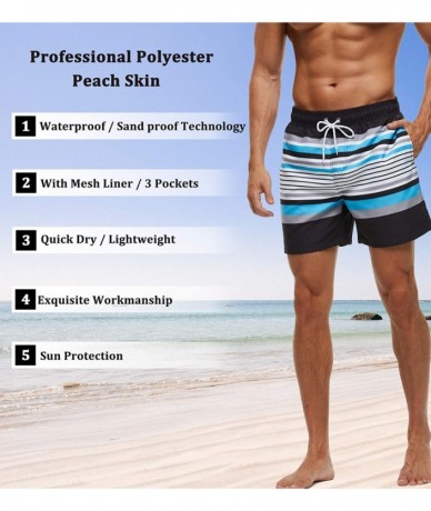 Racing Men's Swim Trunks Quick Dry Shorts with Pockets - Watermelon/Grey - C0199S5R3L3 $34.34