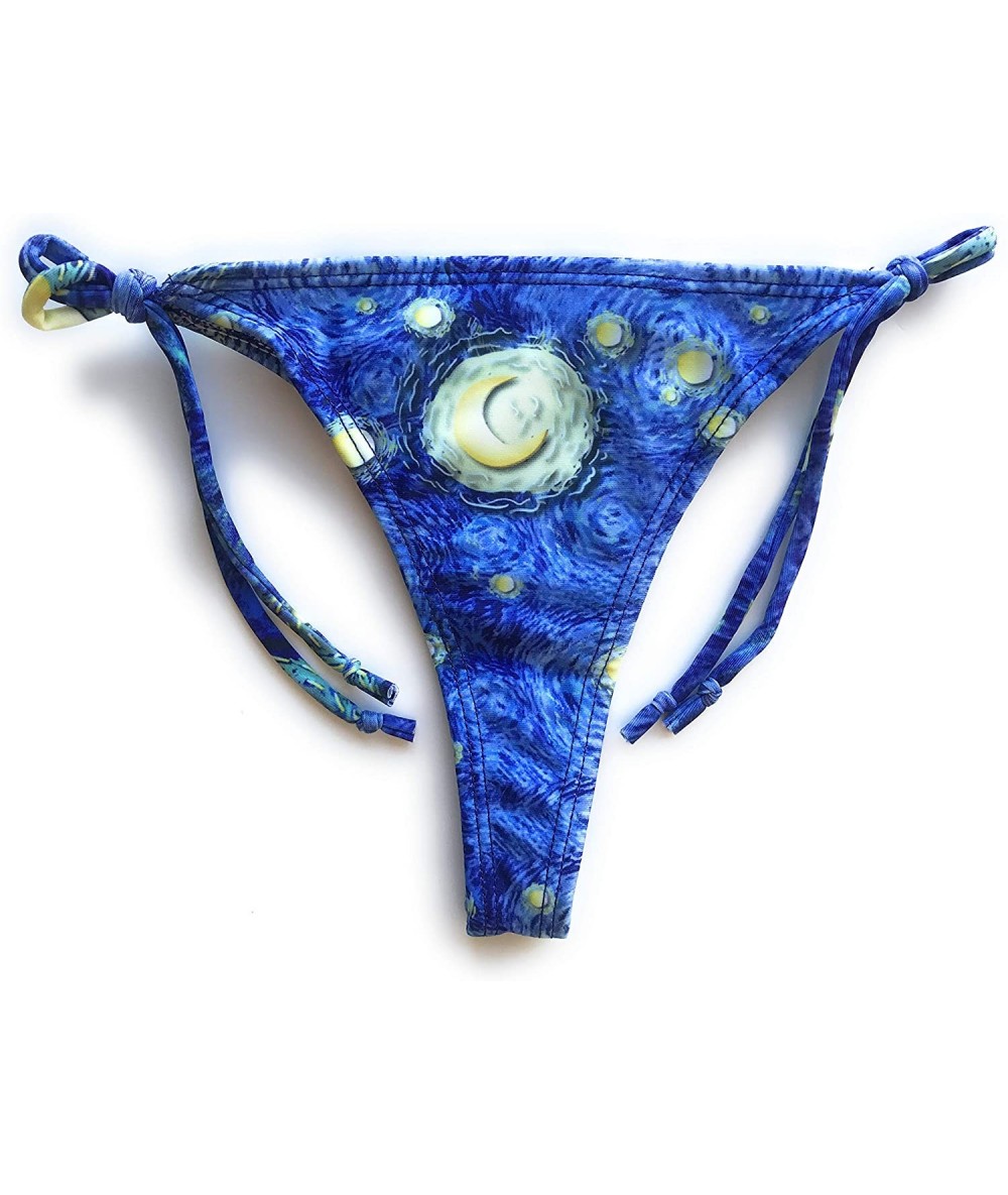 Tankinis Lycra String Bikini Thong Bottoms - Starry Night - CB18K4W0NX2 $52.15