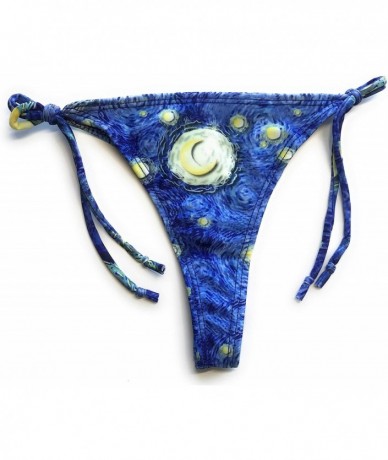 Tankinis Lycra String Bikini Thong Bottoms - Starry Night - CB18K4W0NX2 $52.15