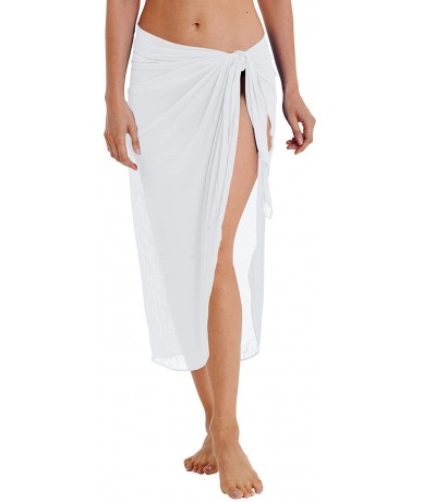 Cover-Ups Women's Mesh Beach Sarong Waist Wrap Bikini Sheer Cover up Pareo Canga Swimsuit Mini/Short/Long Skirts - Soft Mesh ...