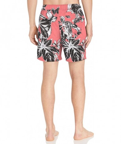 Trunks Men's 7" Inseam Swim Trunk - Pink Large Floral - C118KZ9XYKE $18.83