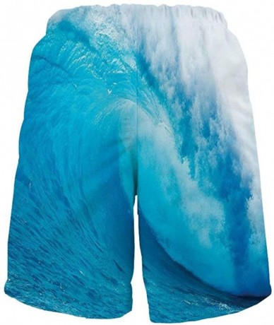 Board Shorts Men Quick Dry Swim Trunks Breathable Beach Board Shorts with Mesh Lining - Ocean Wavy Ocean Adventurous Surfing ...