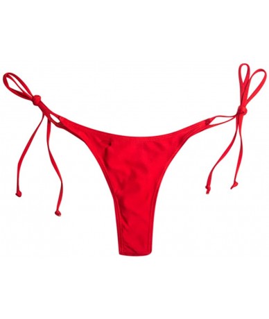 Bottoms Tie Side Bikini Bottoms for Women Sexy Swimwear Peach Heart Hollow Out Thongs Strings Swimtrunks - Red - CI195NN9EQM ...