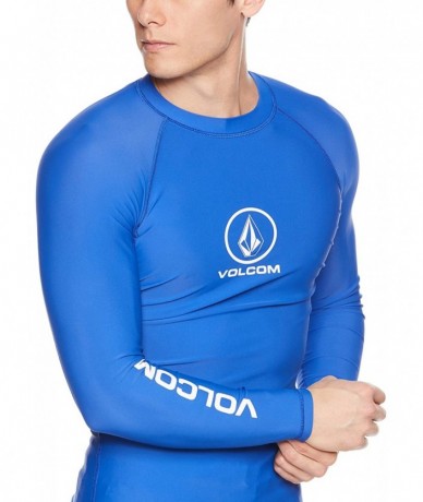 Rash Guards Men's Lido Solid Long Sleeve Rashguard- Royal- Large - CO18L3IOS4W $57.60