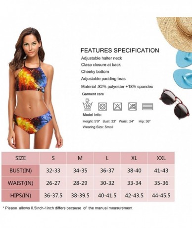 Sets Pineapple Beach Sandbeach Sunglasses Floral Womens Padded Push Up 2 Piece Bikini Sets High Neck Halter Swimsuits Bathing...