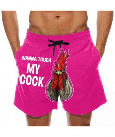 Board Shorts Men's Summer Holiday Drawstring Shorts Casual Cock Printed Beach Pants Swim Trunks-Look at My Pecker-Look at IT ...