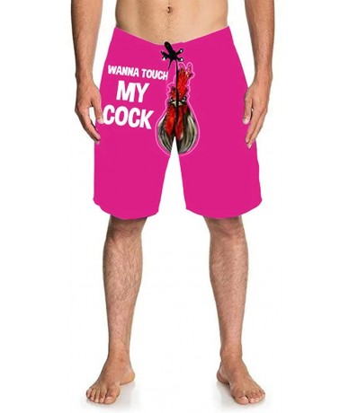 Board Shorts Men's Summer Holiday Drawstring Shorts Casual Cock Printed Beach Pants Swim Trunks-Look at My Pecker-Look at IT ...